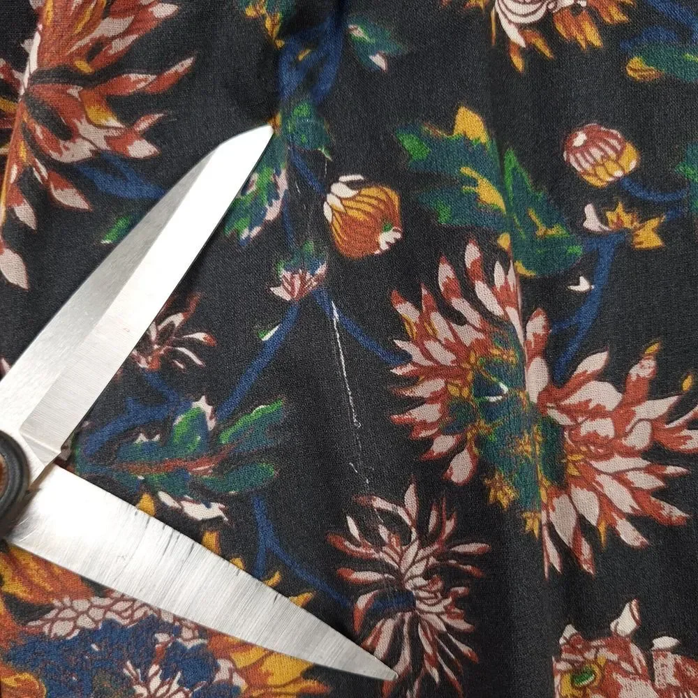 NATURAL LIFE Black Floral Maxi Dress with Green and Mustard Accents - Picture 7 of 16